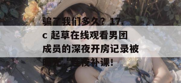 骗了我们多久？17.c 起草在线观看男团成员的深夜开房记录被曝光，连夜补课！